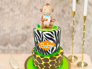 Two Tier Monkey Cake For Kids