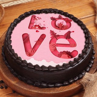 Dark Chocolate Poster Cake For Valentine's Day