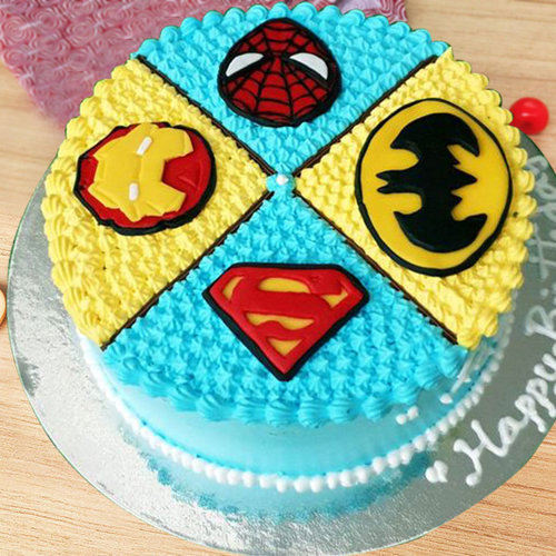 Buy Round Shaped Superhero Cake Dynamic Superhero Cake