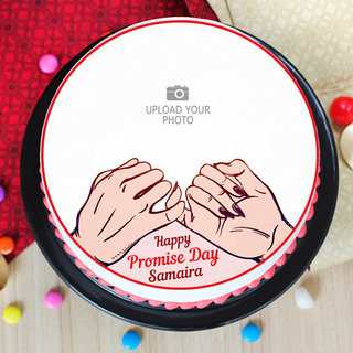 Top View of A promise day special photo cake