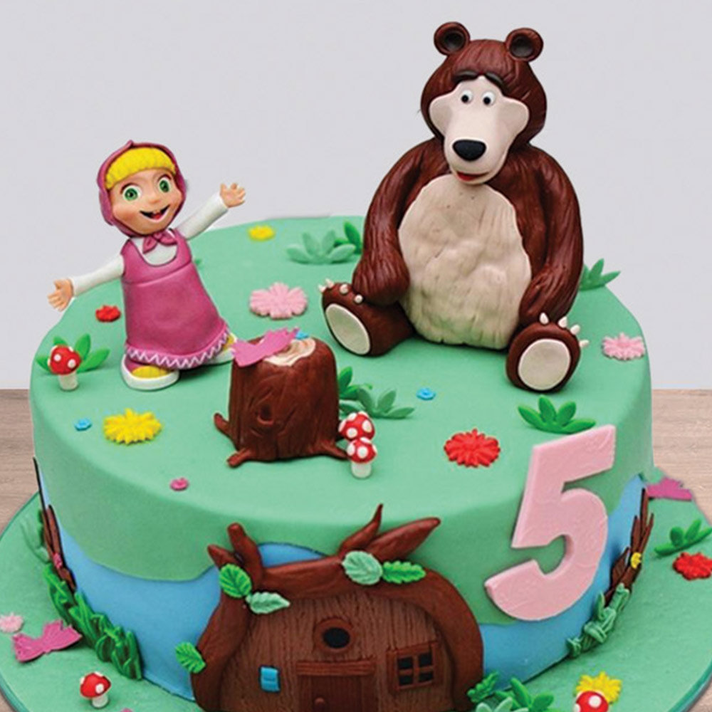 Buy Masha And Bear Theme Cake-Adorable Masha N Bear Cake