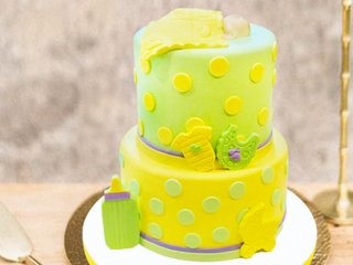 Two Tier Baby Shower Cake for Boy and Girl