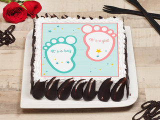 Sqaure Shaped Baby Shower Poster Cake