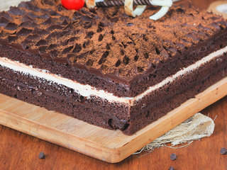 Zoomed View of Delicious choco coffee cake