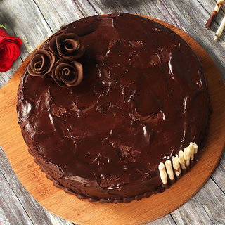 Top View of Belgian Chocolate Cake