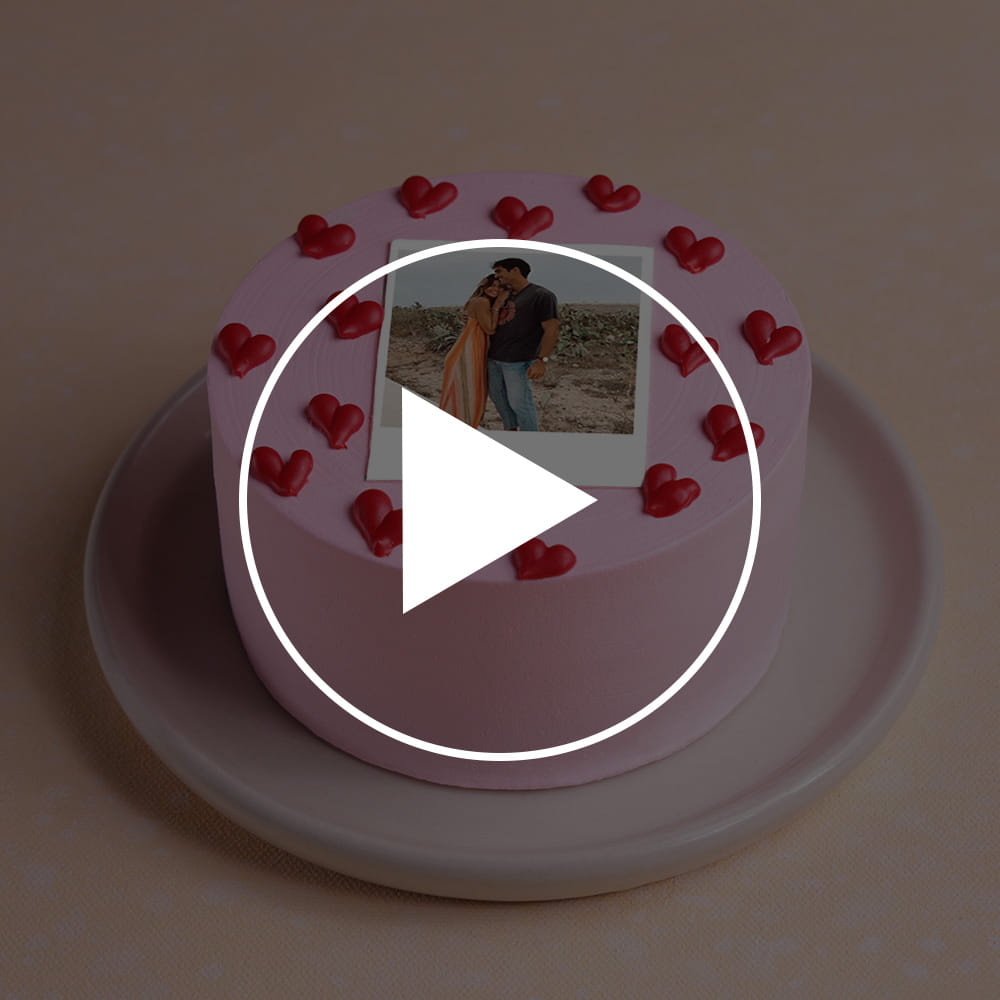 Red Hearts Bento Photo Cake