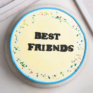 Best Friends Vanilla creamy Cake for Friendship Day 