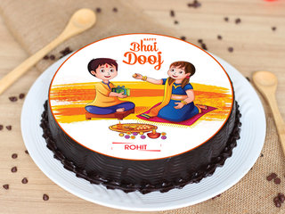 Bhai Dooj Chocolate Poster Cake