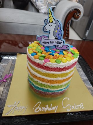 Luscious Layered Rainbow Cake