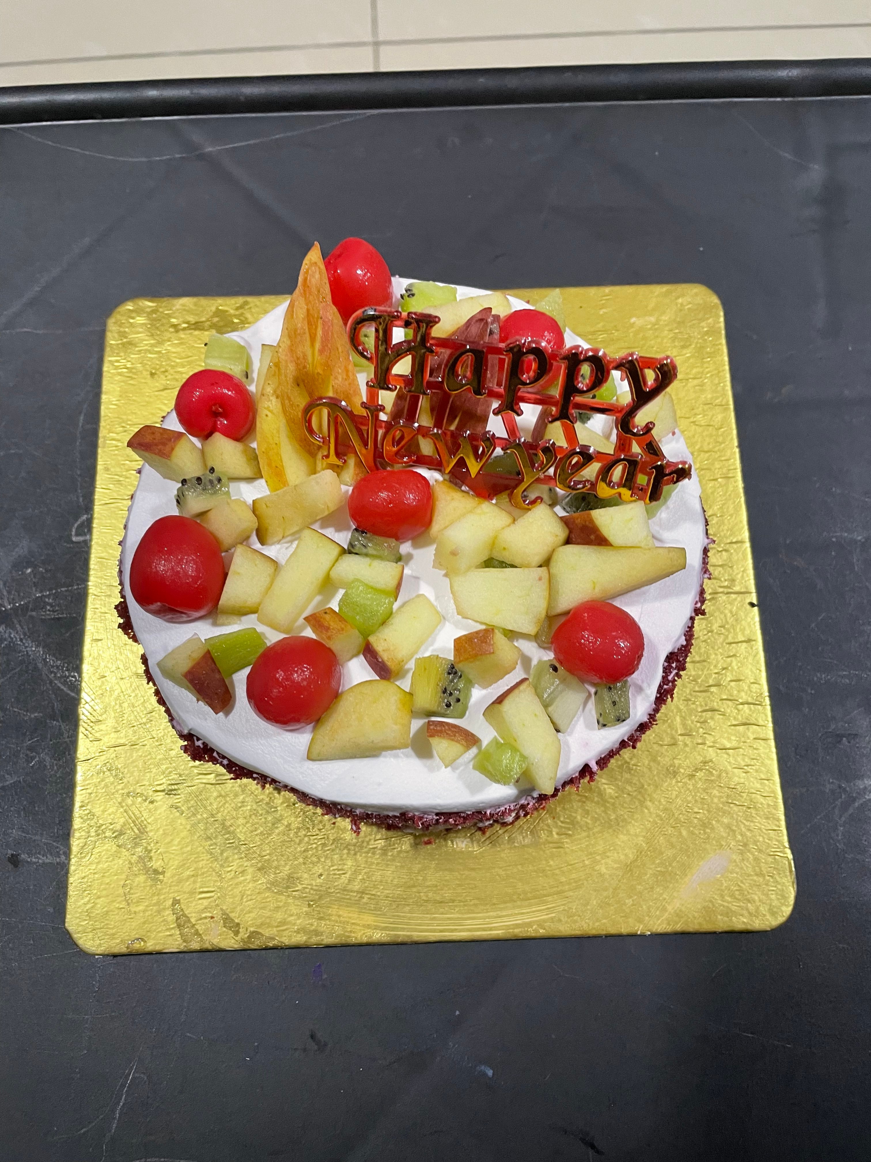 Red Velvet Fruit Layer Cake