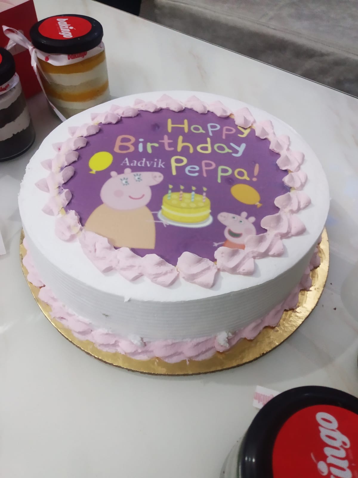 Peppa Pig Happy Birthday Poster Cake