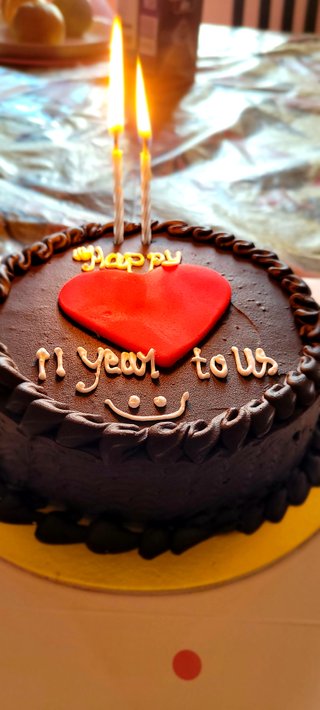 Chocolate Cake With Red Fondant Heart