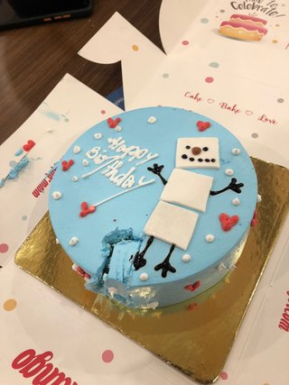 Snowy Happy Birthday Cake