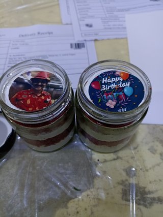 Personalised Red Velvet Jar Cakes
