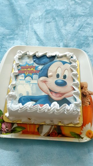 Mickey Mouse Birthday Poster Cake Square Shape