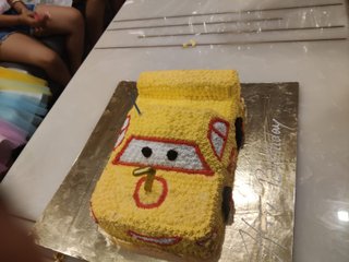 Yellow N Red Theme Car Cake