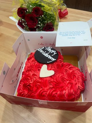 Rose Red Velvet Heart Cake