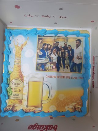 Beers And Cheers Photo Cream Cake