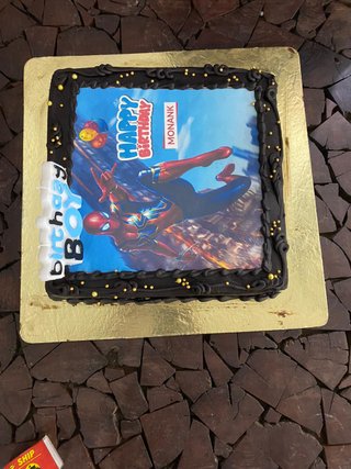 Blissful Spiderman Photo Cake