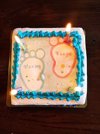 Square Shaped Baby Shower Poster Cake