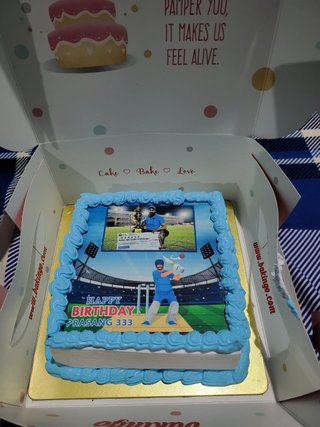 Personalised Photo Cricket Cake