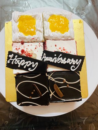 Six Pineapple Chocolate and Red Velvet Anniversary Pastries