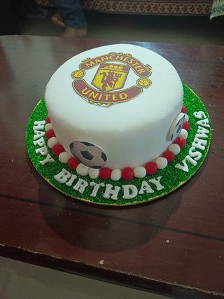 Manchester United Football Theme Fondant Cake