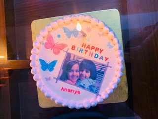 Colourful Butterfly Photo Cake