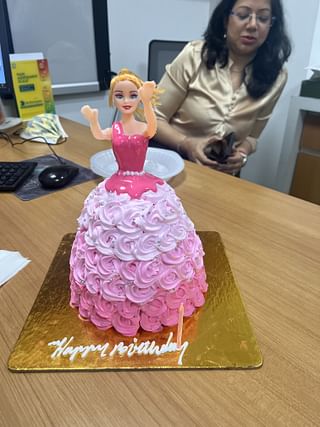 Cream Fantasy Barbie Cake