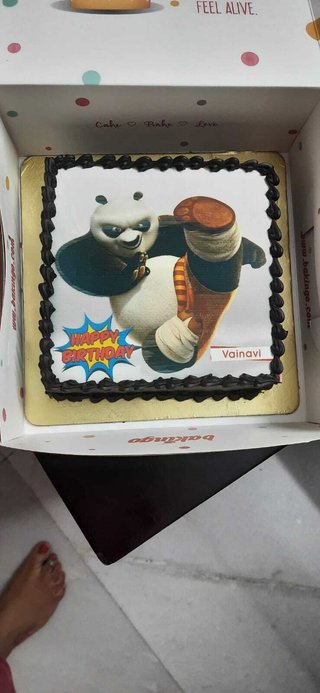 Po The Panda Birthday Poster Cake Square Shape