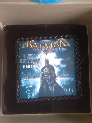 Square-shaped Batman Poster Cake