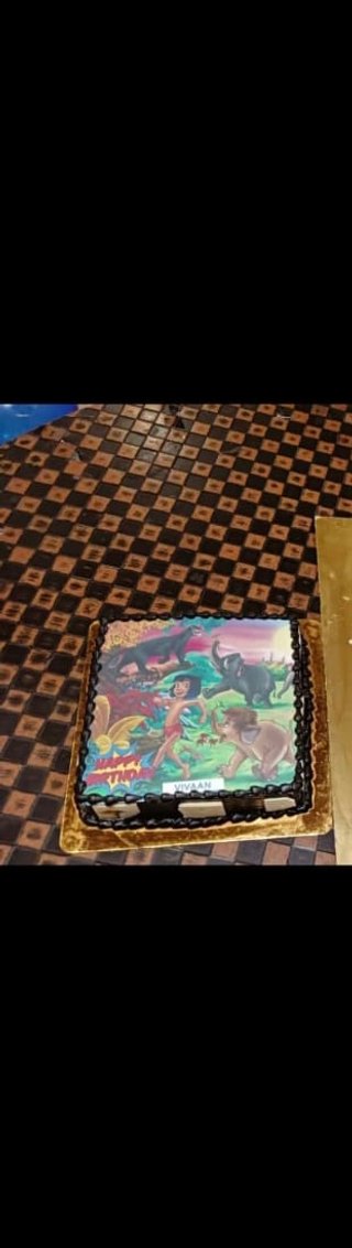 Jungle Book Birthday Poster Cake Square Shape