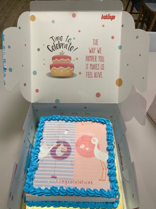 Square Shaped Baby Shower Theme Cake