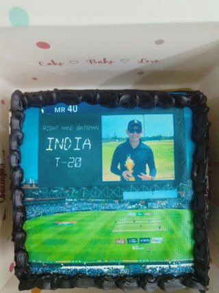 Personalised Square Cricket Cake