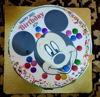 Sprinkled Mickey Mouse Cream Cake
