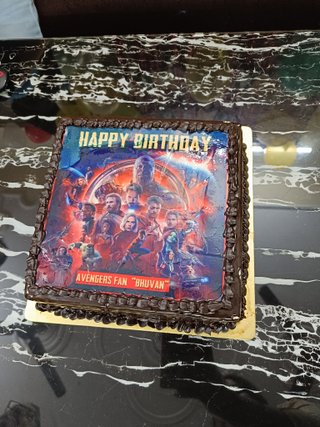 Avengers Square Poster Cake 1