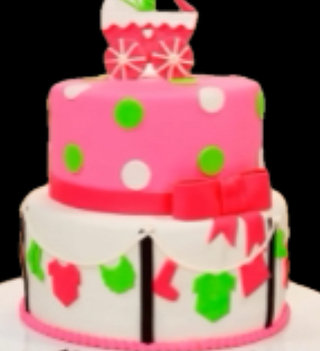 Two Tiered Baby Shower Cake
