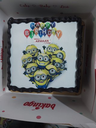 Despicable Me Birthday Poster Cake Square Shape