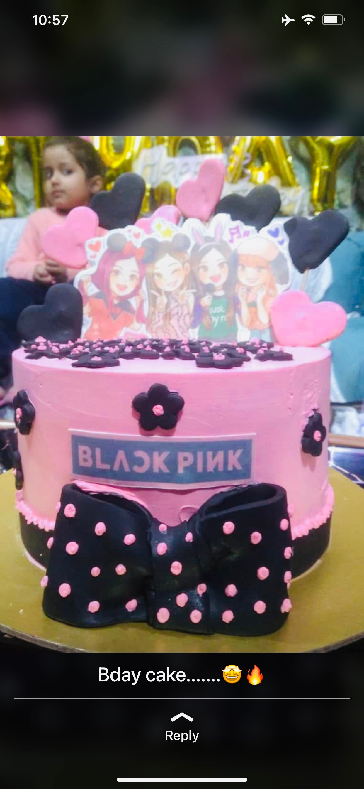 KoreaSuper Girl Star Black Pink Balloon Birthday Party Decoration Banner  Cake Topper Birthday Photoshop Backdrop Baby