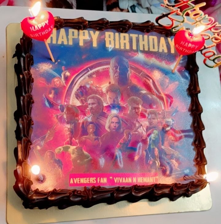 3-Tier Avengers Themed 1st Birthday Cake