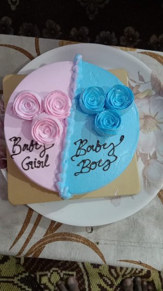 Baby Girl Boy Cream Cake
