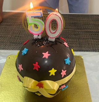 Happy Birthday Choco Ball Pinata Cake
