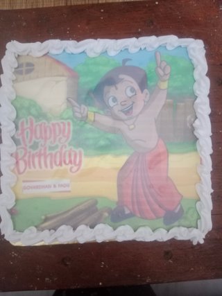 Chhota Bheem Birthday Poster Cake Square Shape