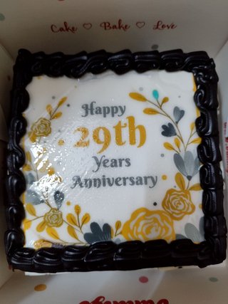 Square Shaped 5th Anniversary Cake