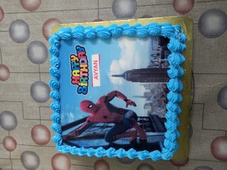 Spiderman Birthday Poster Cake Square Shape