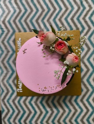Enchanting Pink Rose Cake