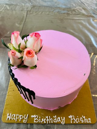 Enchanting Pink Rose Cake