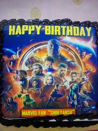 Avengers Square Poster Cake 1