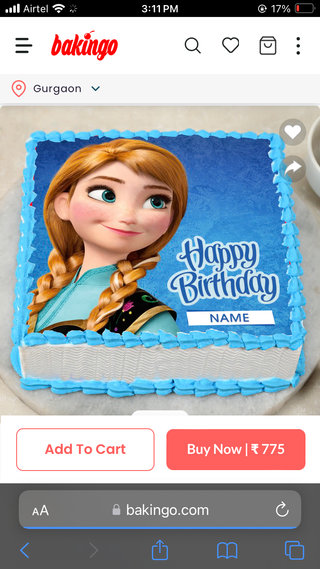 Frozen Birthday Poster Cake Square Shape