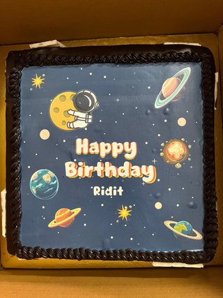 Happy Birthday Space Theme Cake
